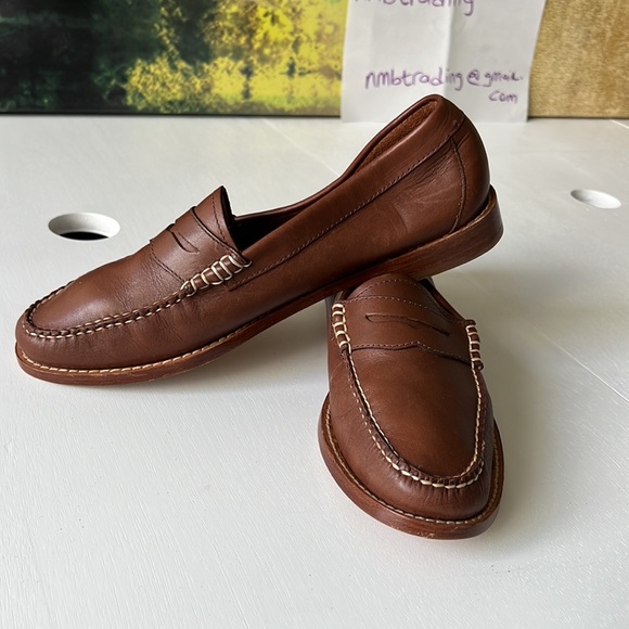 🇺🇸Weekjuns G.H. Bass & co handcrafted size 9.5M brown leather classic moccasins - Picture 5 of 16
